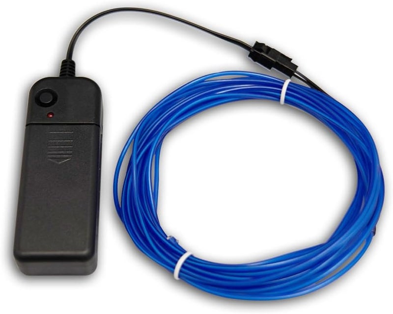TiTiToo Blue 5m El Wire, Portable Battery Pack Neon Wire Cuttable Glowing Neon Lights for DIY Decoration - Image 2